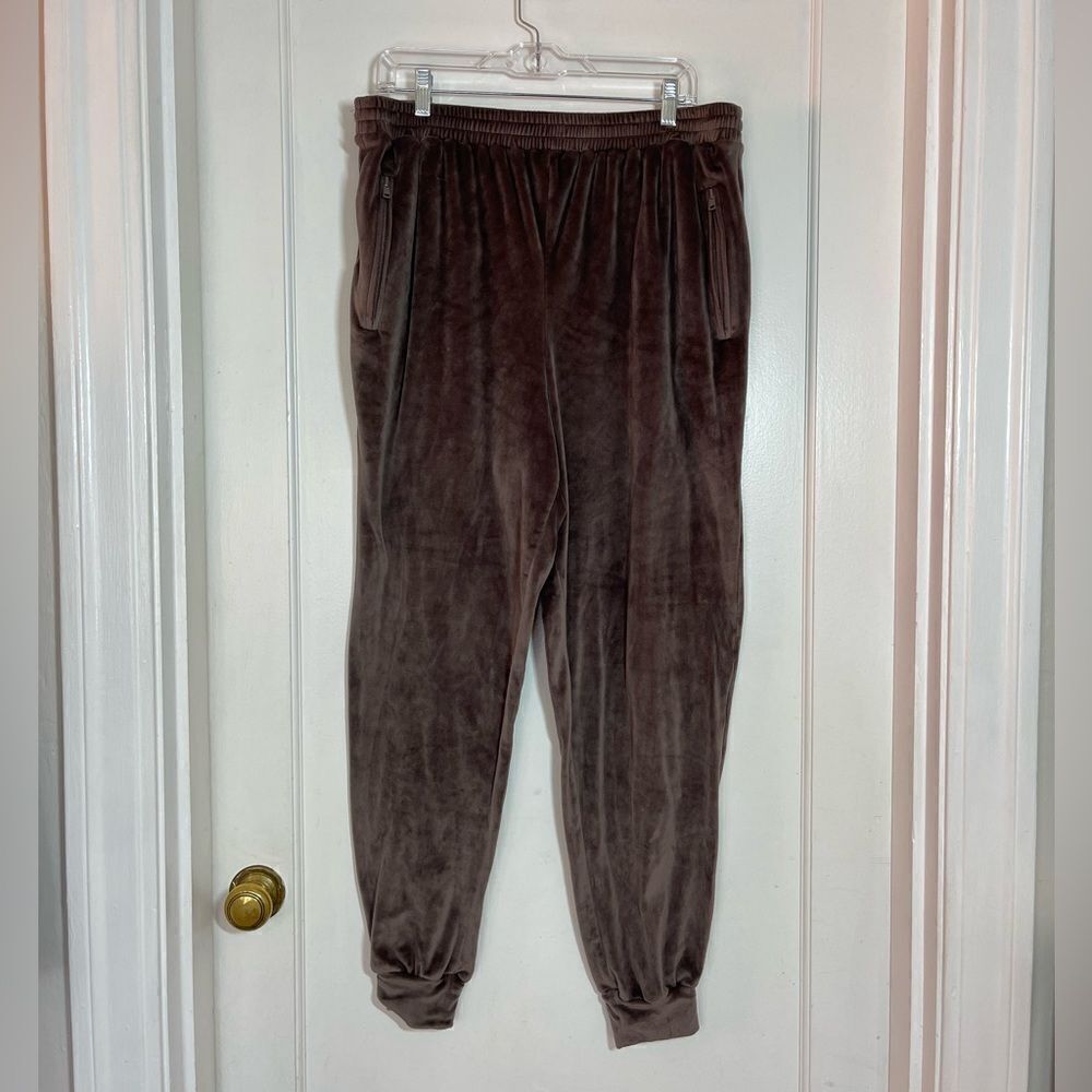 SKIMS velour ultra luxe high waist jogger amethyst taupe size XL